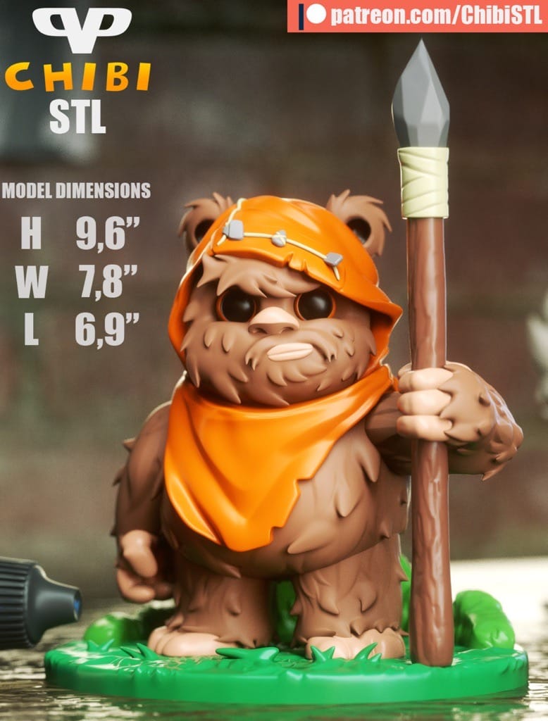 P站图纸印象馆 Chibi STL 星球大战 伊沃克人 Chibi STL 星球大战 伊沃克人