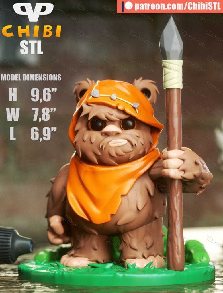 P站图纸印象馆 Chibi STL 星球大战 伊沃克人 Chibi STL 星球大战 伊沃克人