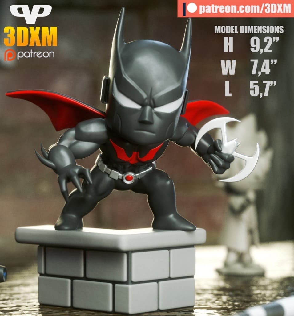 P站图纸印象馆 Chibi STL DC漫画 未来蝙蝠侠 Chibi STL DC漫画 未来蝙蝠侠