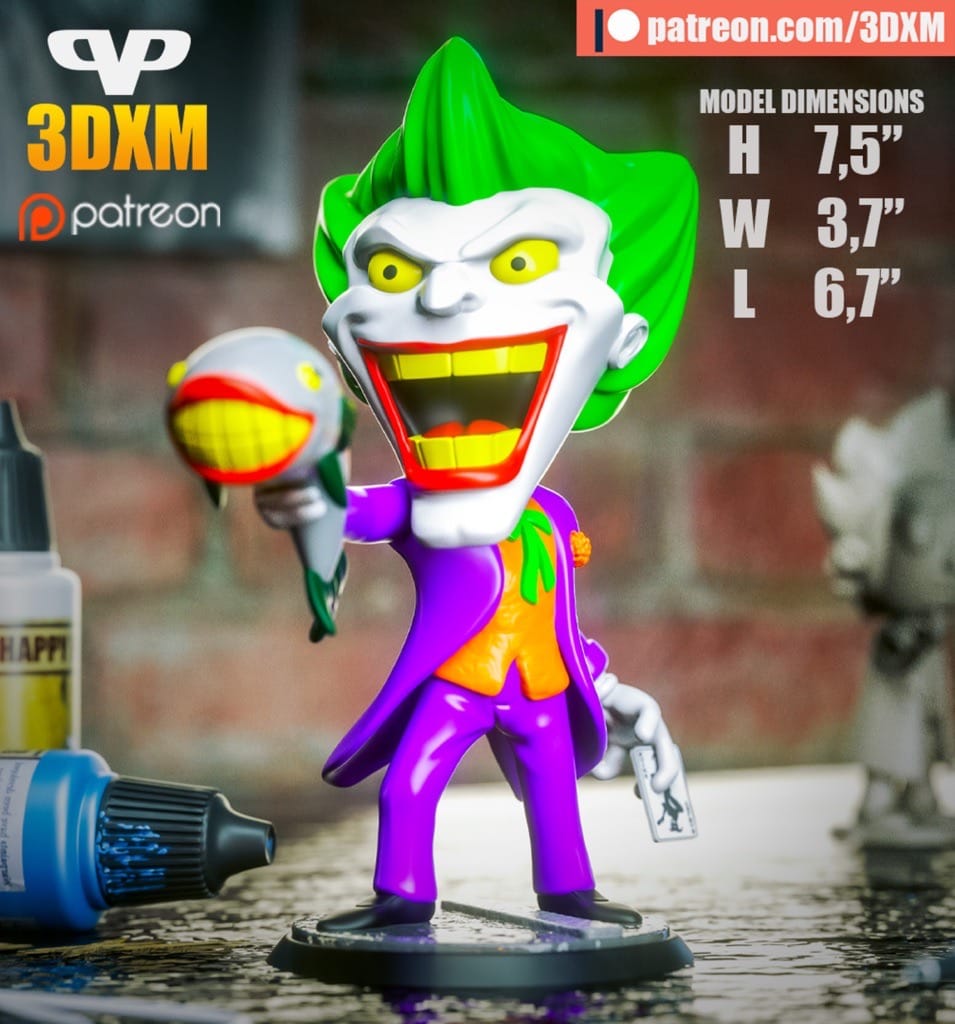 P站图纸印象馆 Chibi STL DC漫画 蝙蝠侠 小丑 Chibi STL DC漫画 蝙蝠侠 小丑