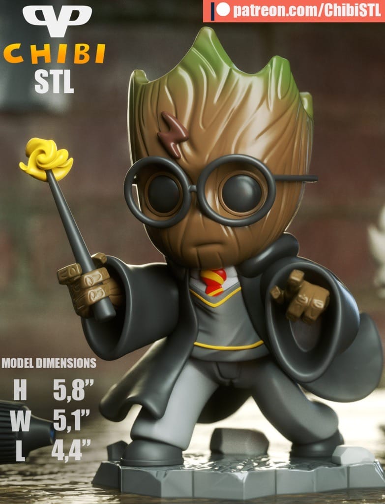 P站图纸印象馆 Chibi STL 漫威 格鲁特 Chibi STL 漫威 格鲁特