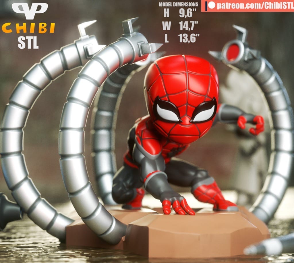 P站图纸印象馆 Chibi STL 漫威 蜘蛛侠 Chibi STL 漫威 蜘蛛侠