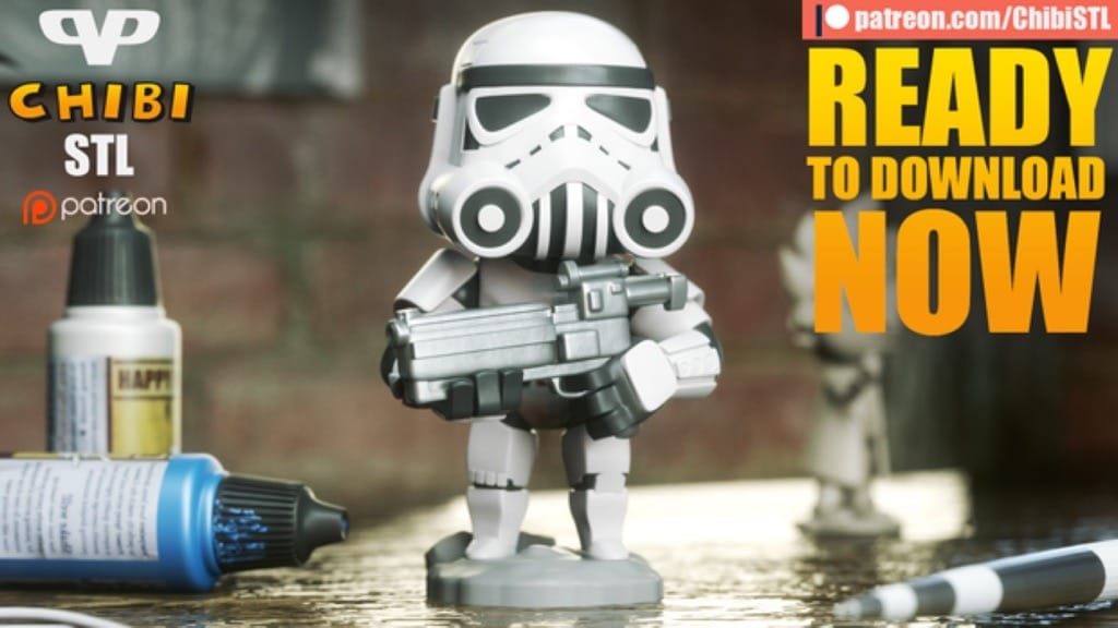 P站图纸印象馆 Chibi STL 星球大战 帝国冲锋队 Chibi STL 星球大战 帝国冲锋队