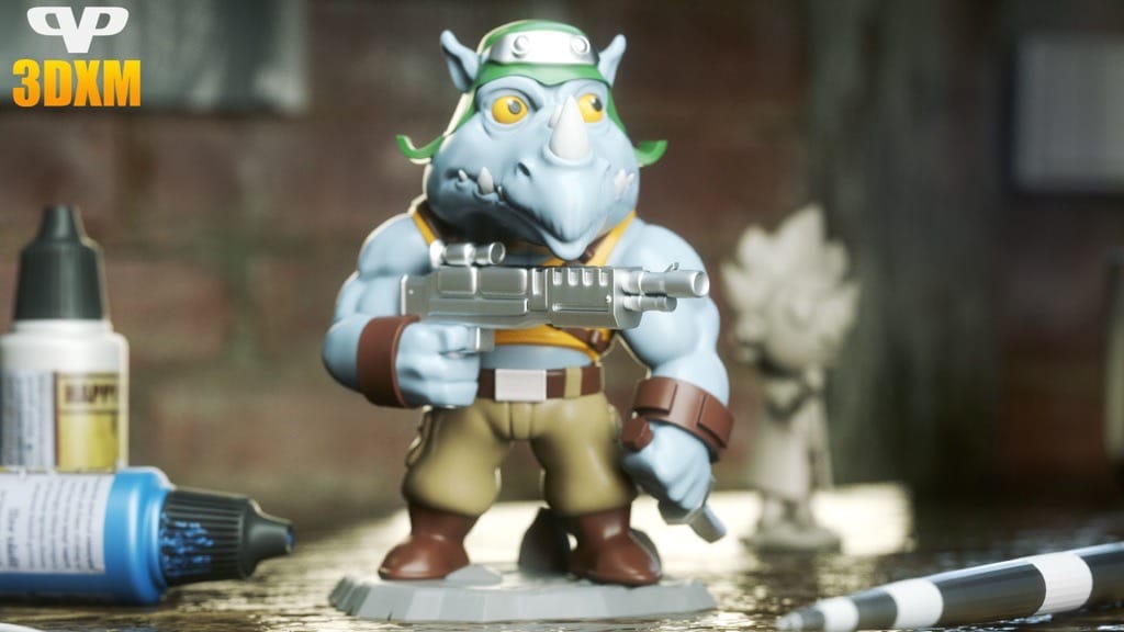 P站图纸印象馆 Chibi STL 忍者神龟 犀牛人 Chibi STL 忍者神龟 犀牛人