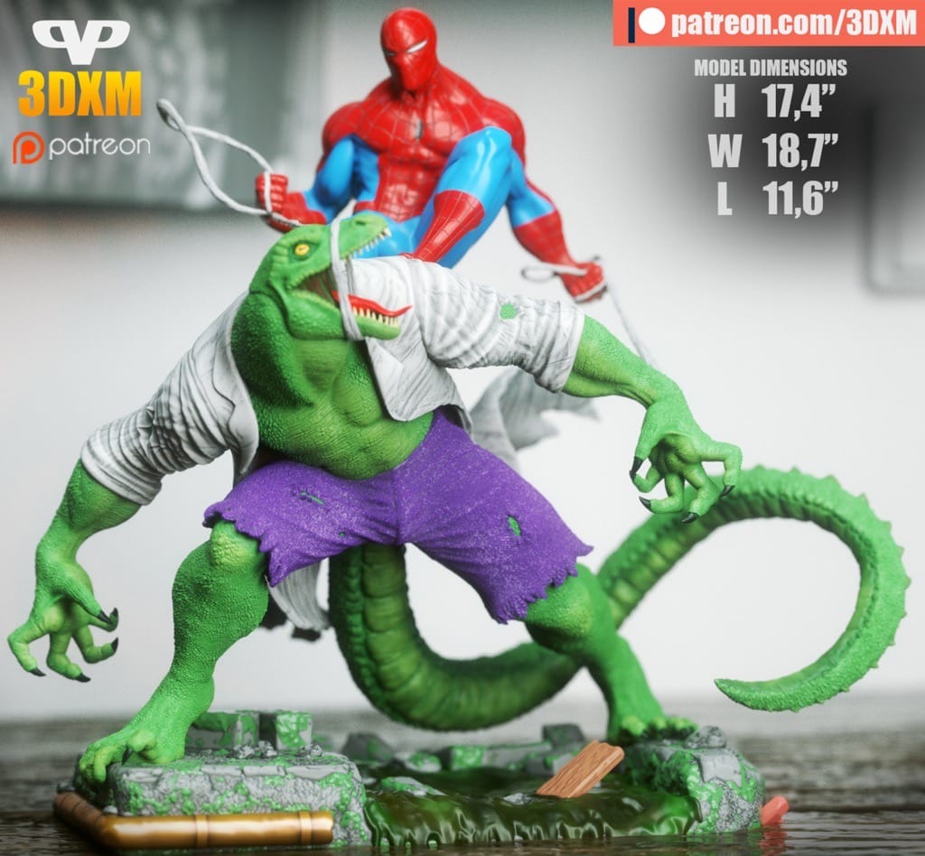 P站图纸印象馆 Chibi STL 漫威 蜥蜴教授VS蜘蛛侠 Chibi STL 漫威 蜥蜴教授VS蜘蛛侠