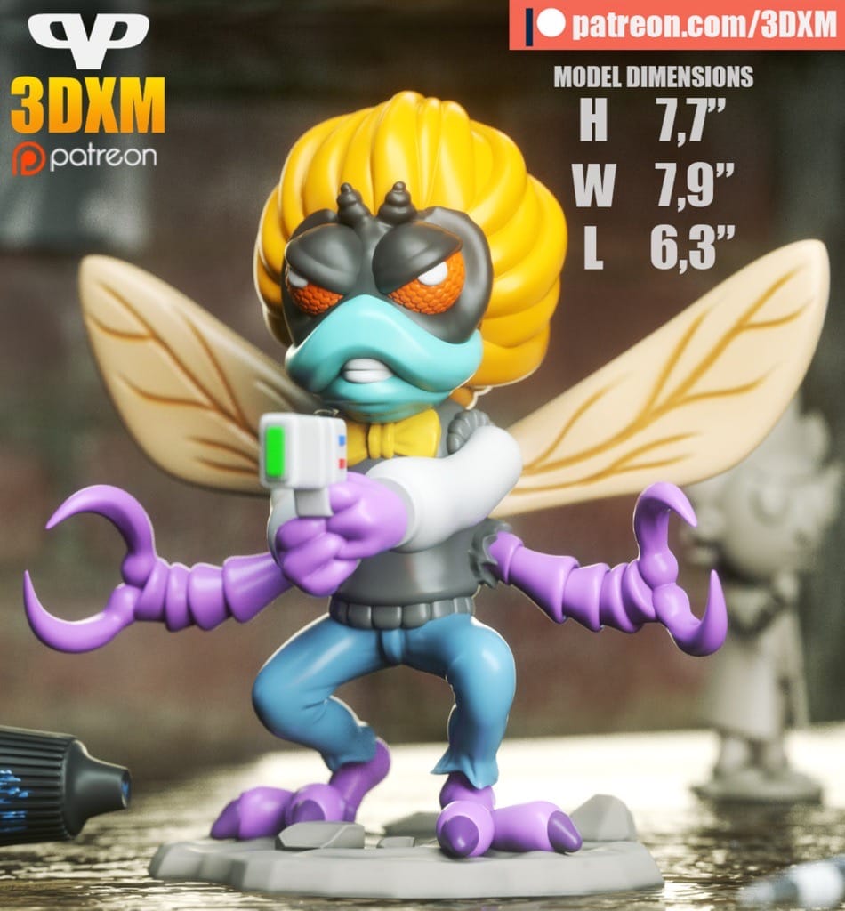 P站图纸印象馆 Chibi STL 忍者神龟 苍蝇博士 Chibi STL 忍者神龟 苍蝇博士