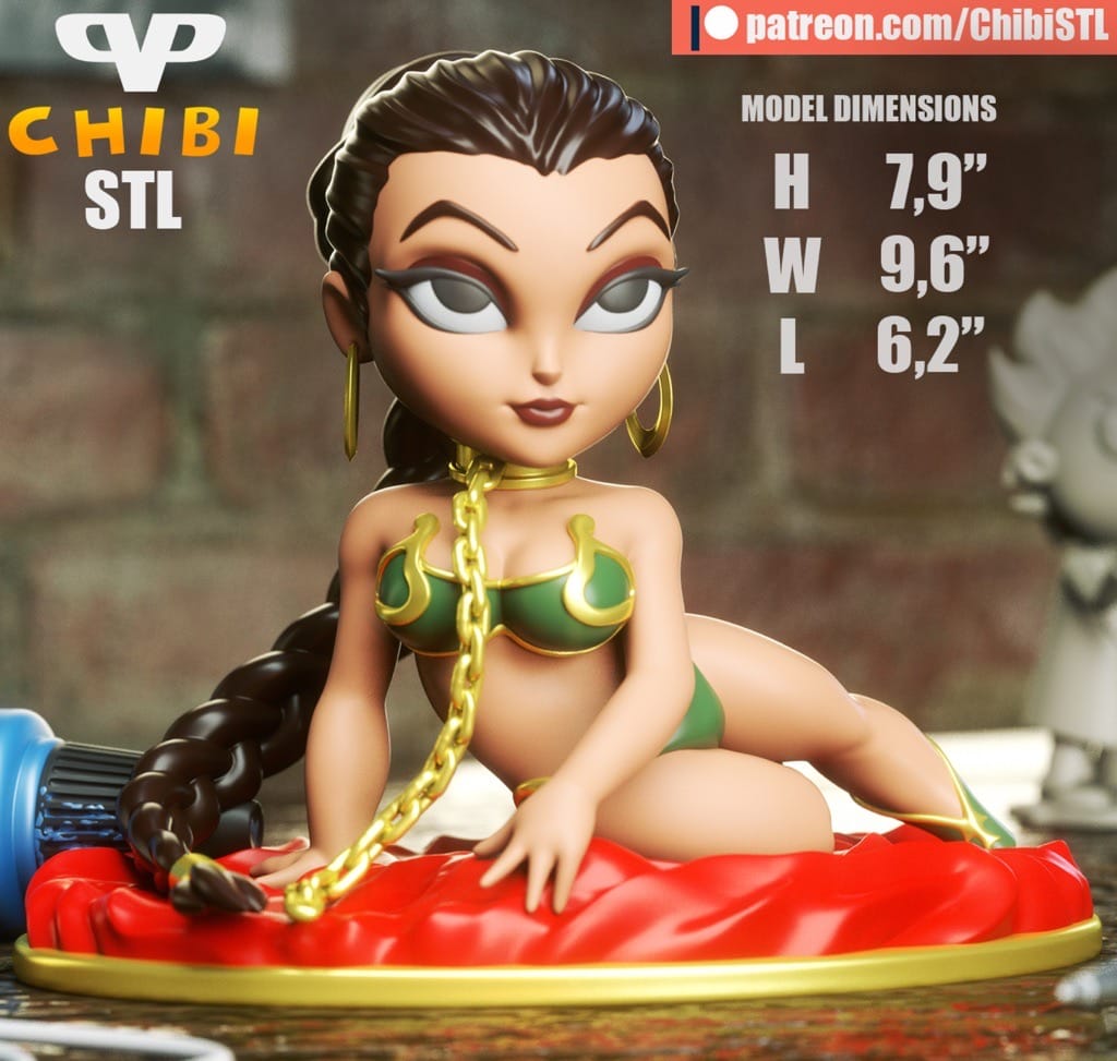 P站图纸印象馆 Chibi STL 星球大战 莱娅公主 Chibi STL 星球大战 莱娅公主