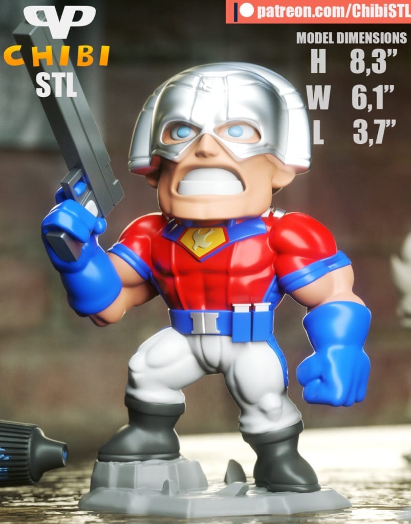 P站图纸印象馆 Chibi STL DC漫画 和平使者 Chibi STL DC漫画 和平使者