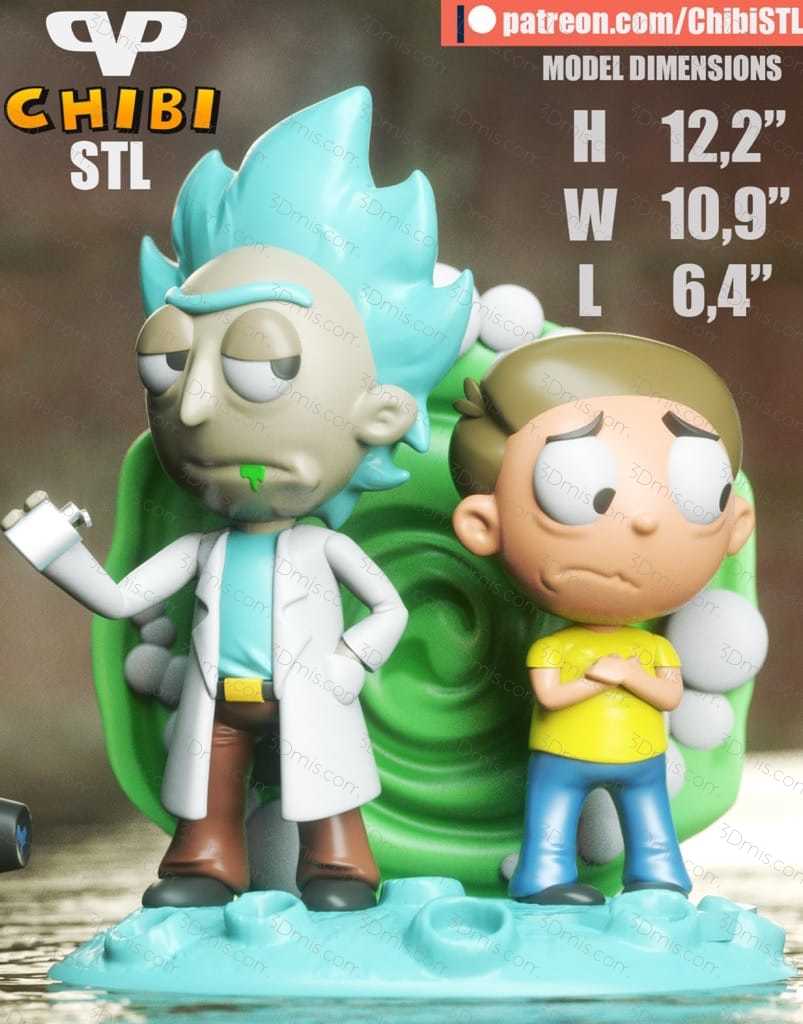 Chibi STL 瑞克和莫蒂