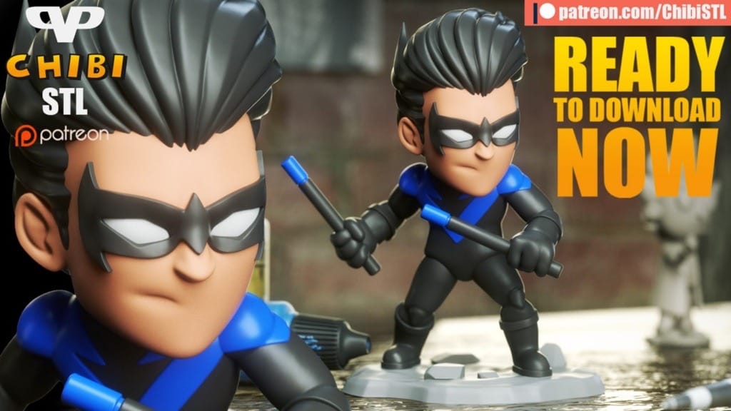 P站图纸印象馆 Chibi STL DC漫画 夜翼 Chibi STL DC漫画 夜翼