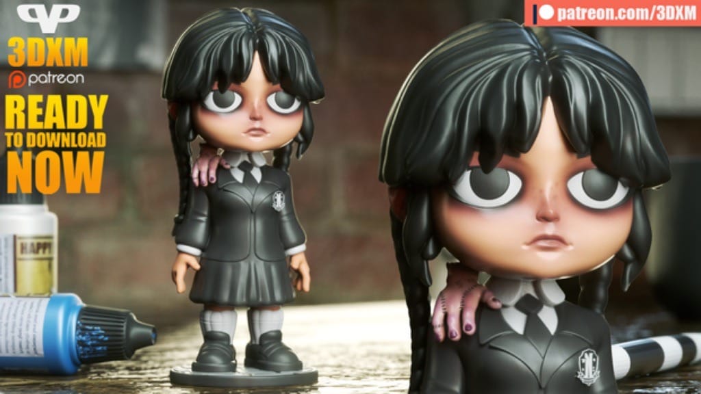 P站图纸印象馆 Chibi STL 星期三·亚当斯 Chibi STL 星期三·亚当斯