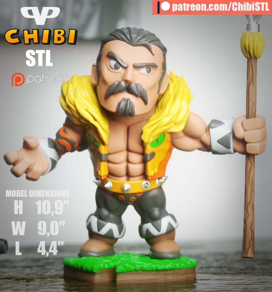 P站图纸印象馆 Chibi STL 漫威 猎人克莱文 Chibi STL 漫威 猎人克莱文