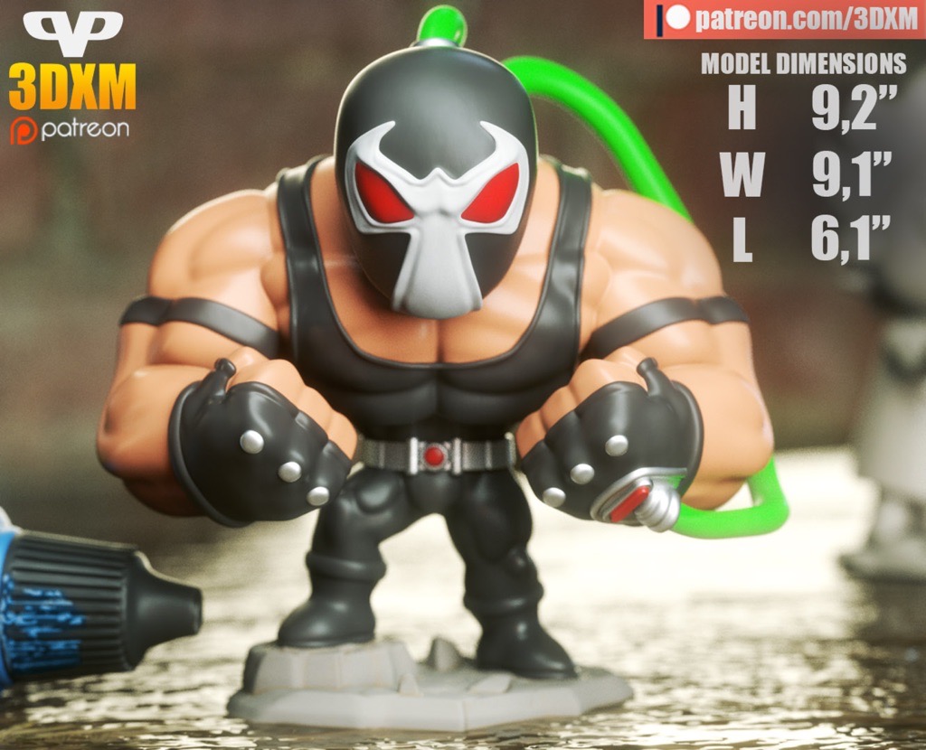 P站图纸印象馆 Chibi STL DC漫画 蝙蝠侠 贝恩 Chibi STL DC漫画 蝙蝠侠 贝恩