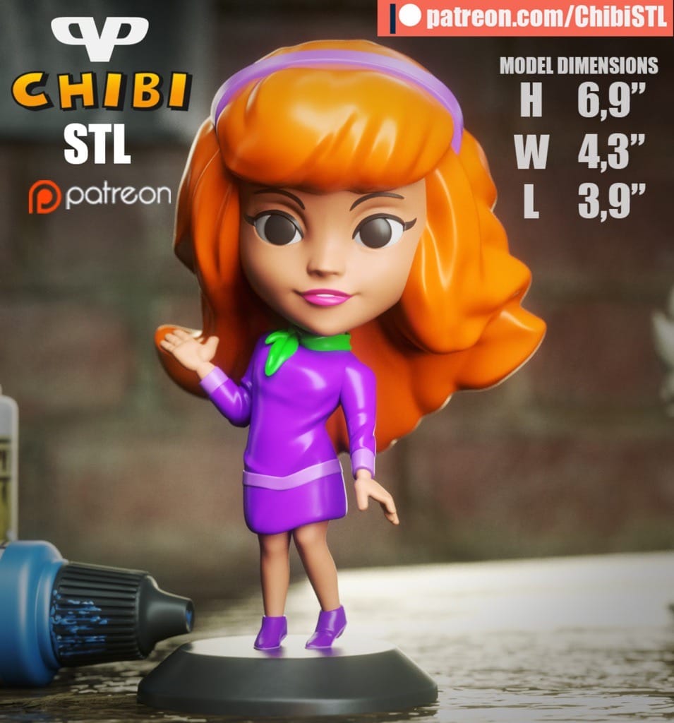 P站图纸印象馆 Chibi STL 史酷比狗 达芙妮 Chibi STL 史酷比狗 达芙妮