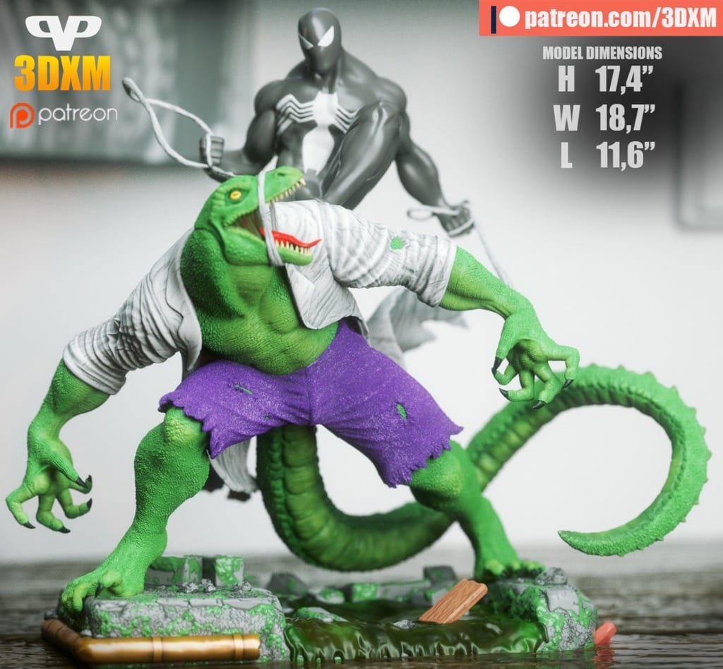 P站图纸印象馆 Chibi STL 漫威 蜥蜴教授VS共生体蜘蛛侠 Chibi STL 漫威 蜥蜴教授VS共生体蜘蛛侠