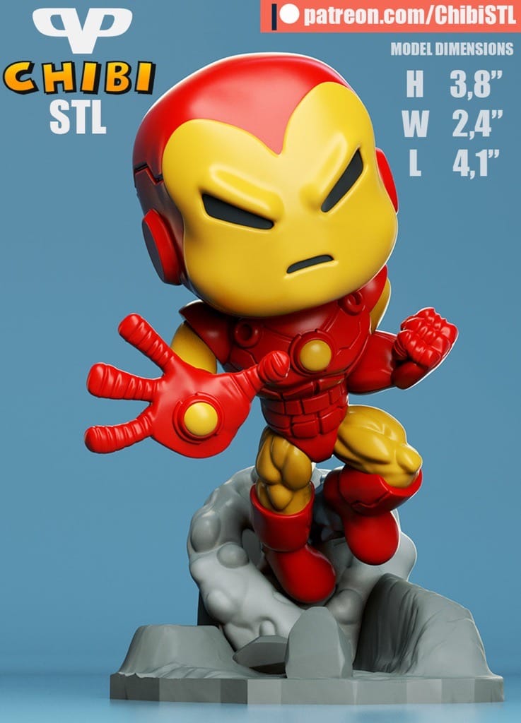 P站图纸印象馆 Chibi STL 漫威 复仇者联盟 Chibi STL 漫威 复仇者联盟