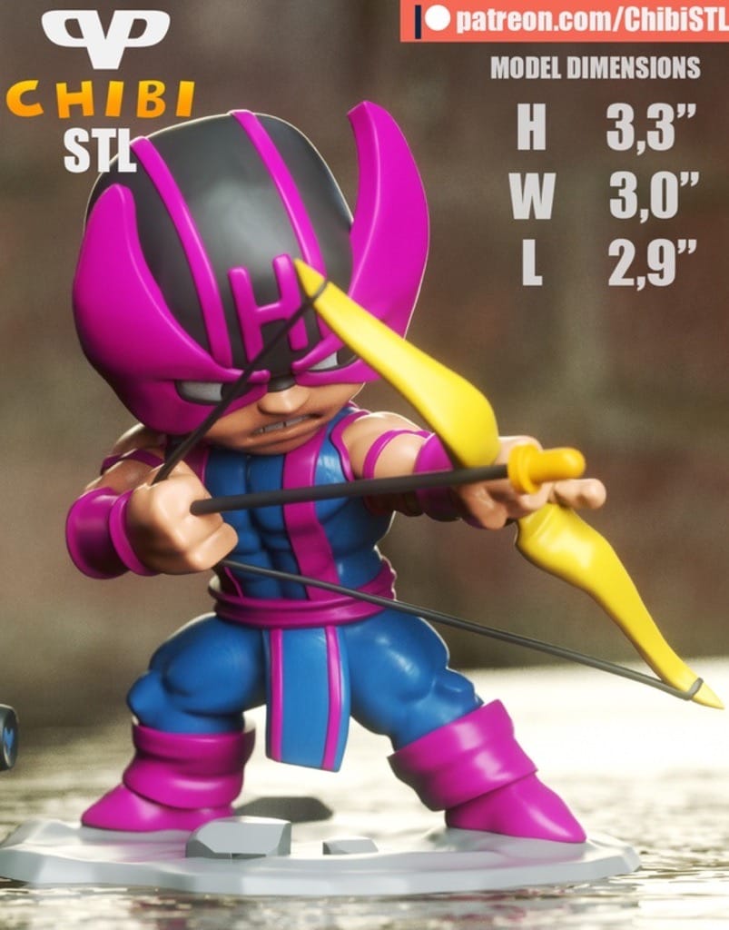 P站图纸印象馆 Chibi STL 漫威 复仇者联盟 Chibi STL 漫威 复仇者联盟