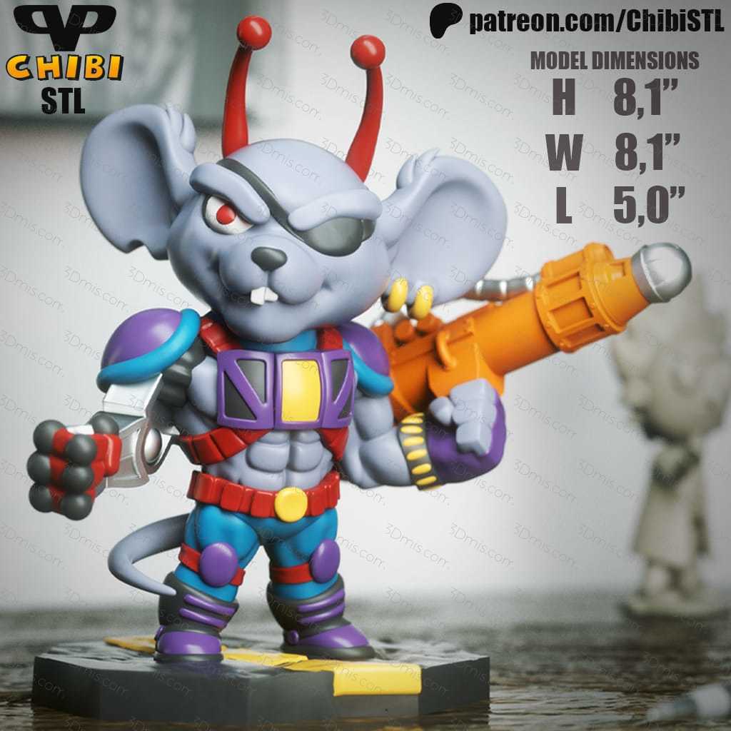 P站图纸印象馆 Chibi STL 火星鼠骑士 莫多 Chibi STL 火星鼠骑士 莫多