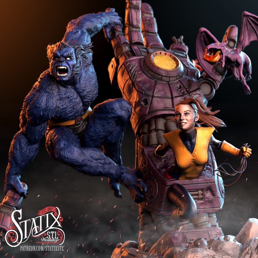 P站图纸印象馆 STATIX 漫威 野兽和凯蒂·普莱德 STATIX 漫威 野兽和凯蒂·普莱德