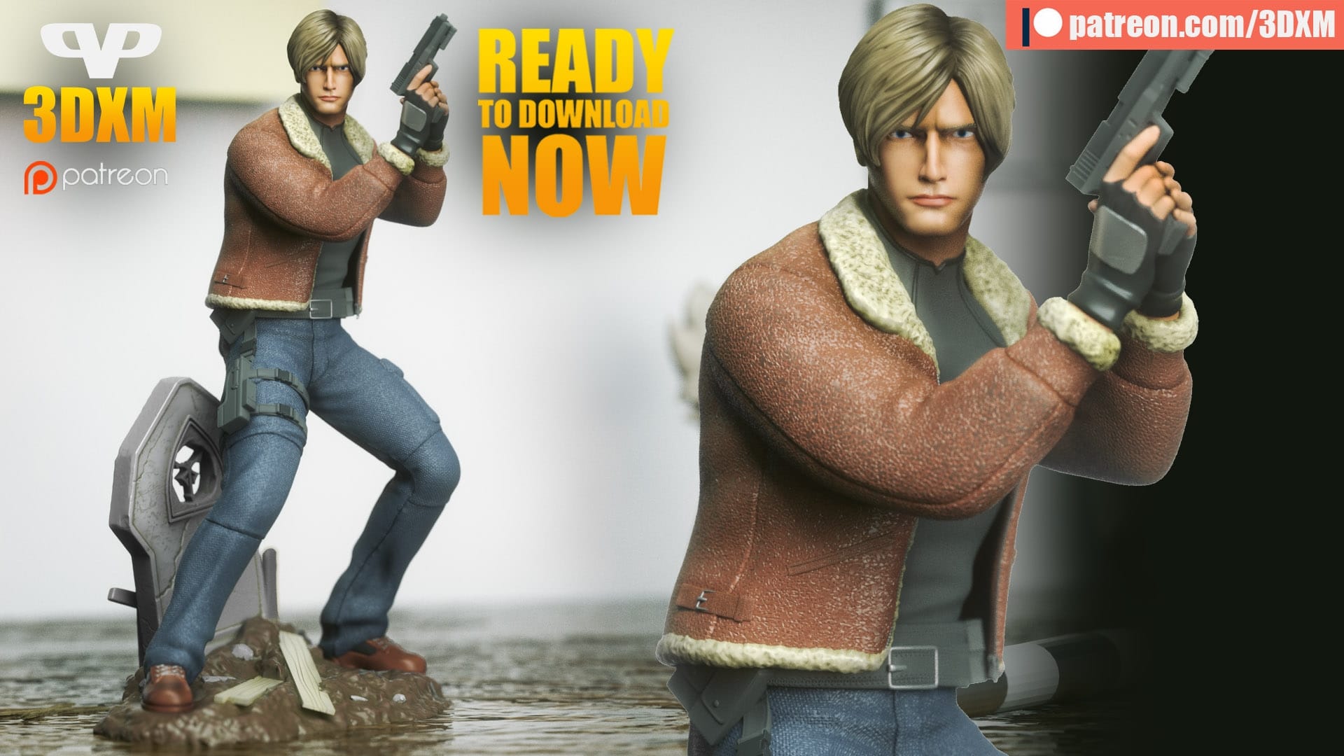 P站图纸印象馆 Chibi STL 生化危机 里昂 Chibi STL 生化危机 里昂