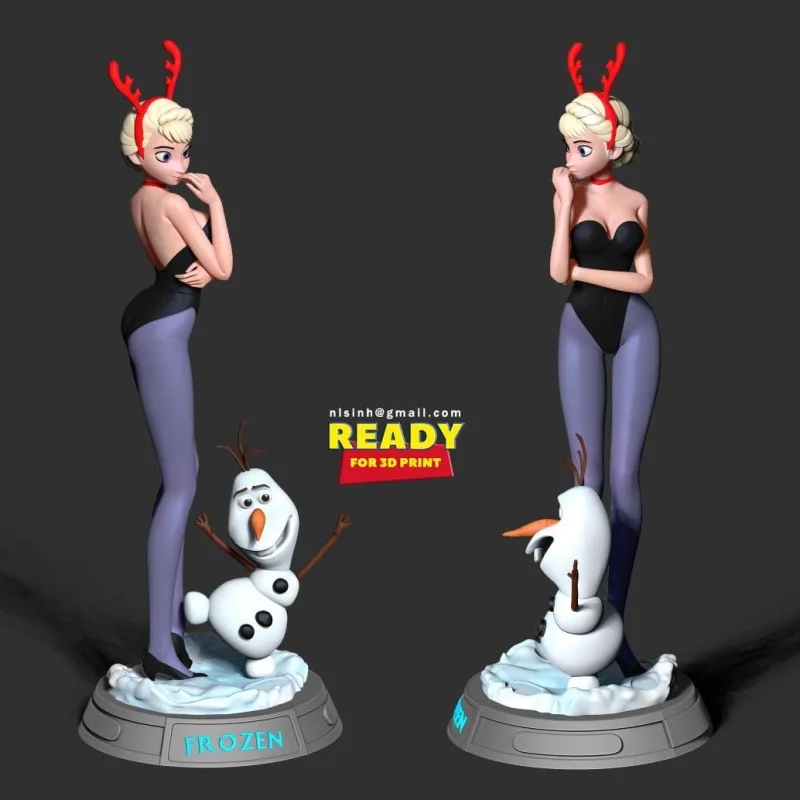 P站图纸印象馆 冰雪奇缘 艾莎和奥拉夫 冰雪奇缘 艾莎和奥拉夫