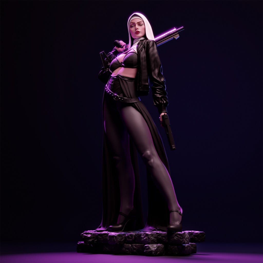 P站图纸印象馆 CA3D 带枪的修女 CA3D 带枪的修女