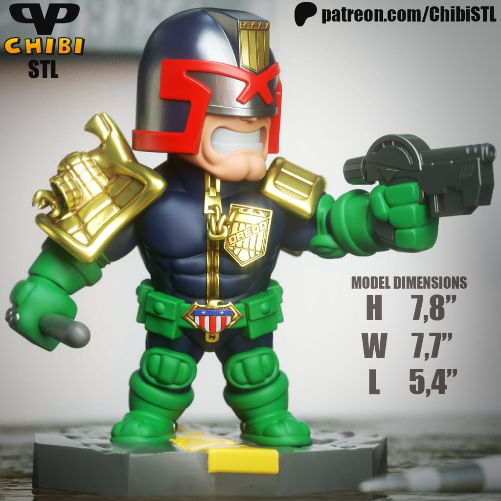 P站图纸印象馆 Chibi STL 特警判官 Chibi STL 特警判官
