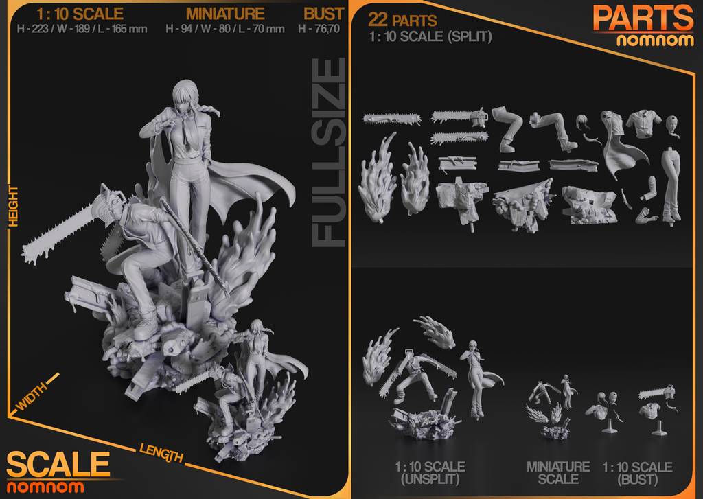 P站图纸印象馆 NomNom 链锯人 电次和玛奇玛 NomNom 链锯人 电次和玛奇玛