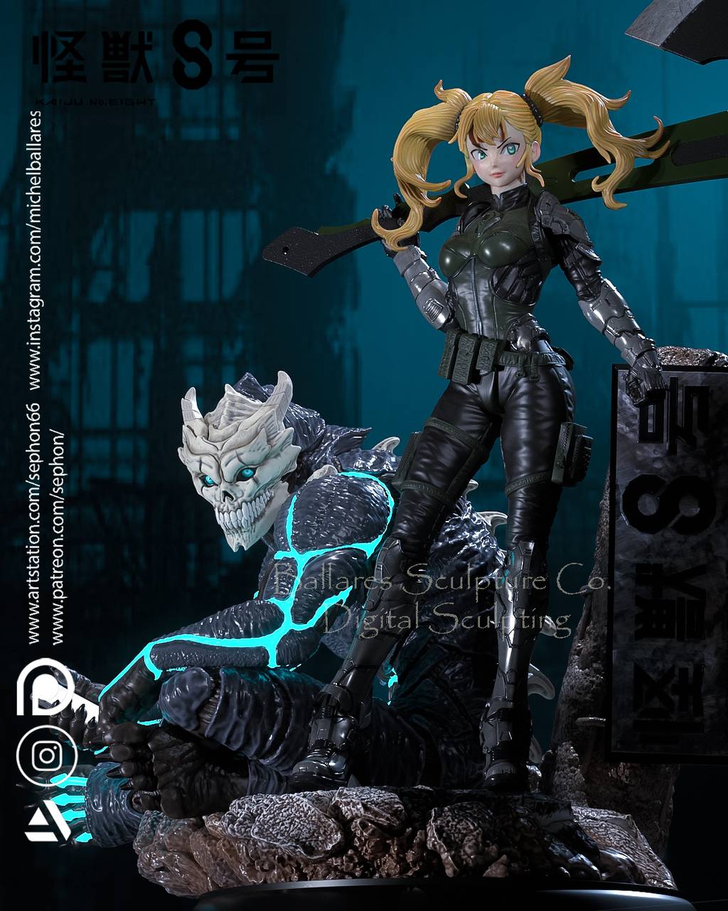 P站图纸印象馆 Geek MB 怪兽8号 四之宫奇可露和怪兽8号 Geek MB 怪兽8号 四之宫奇可露和怪兽8号