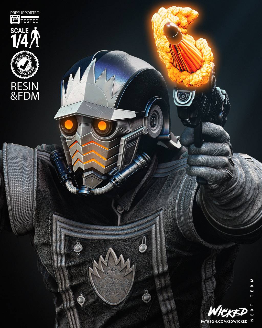 P站图纸印象馆 3DWicked 漫威 星爵 3DWicked 漫威 星爵