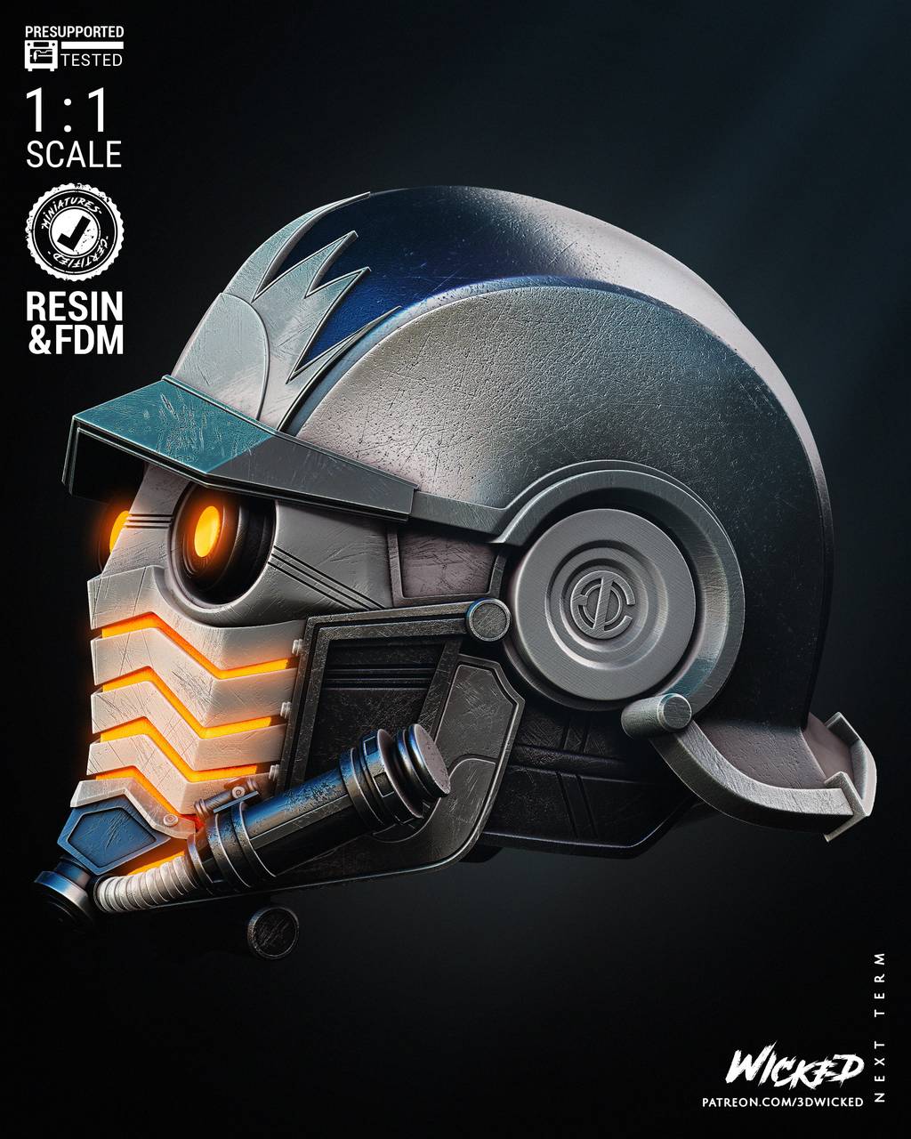 P站图纸印象馆 3DWicked 漫威 星爵头盔 3DWicked 漫威 星爵头盔