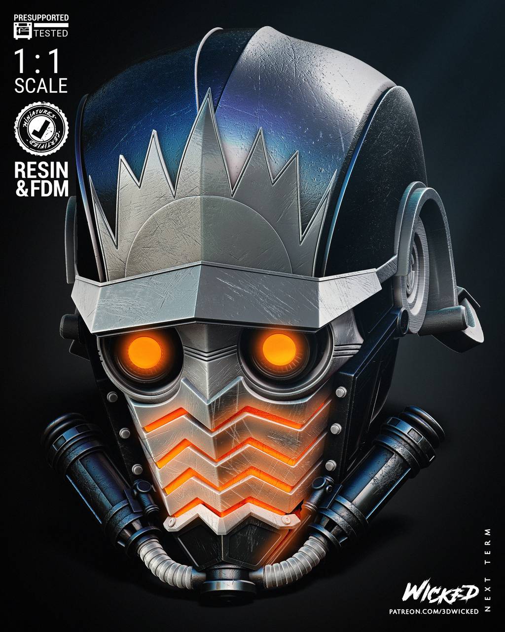 P站图纸印象馆 3DWicked 漫威 星爵头盔 3DWicked 漫威 星爵头盔