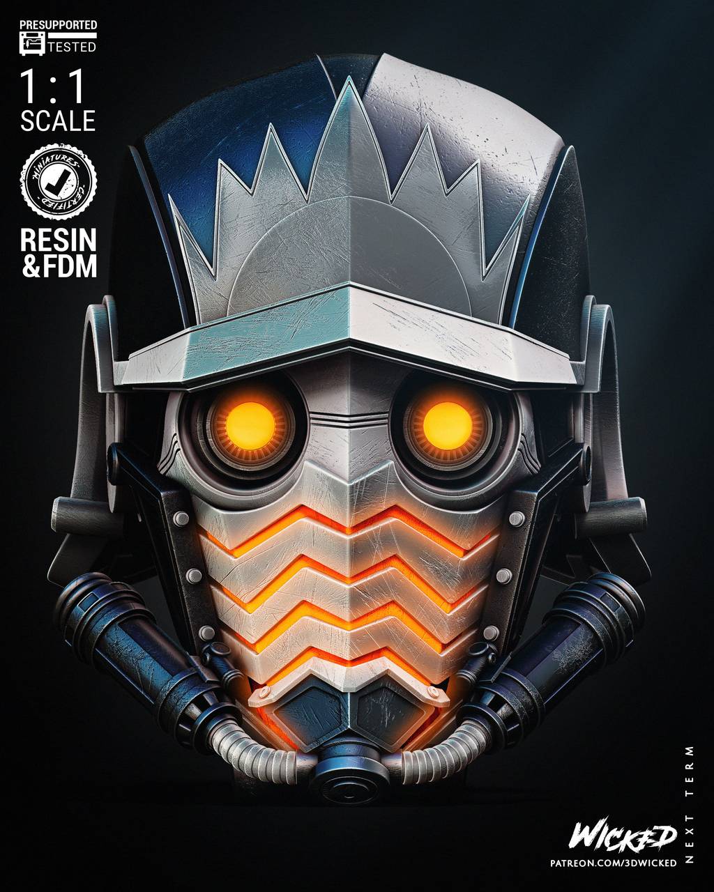 P站图纸印象馆 3DWicked 漫威 星爵头盔 3DWicked 漫威 星爵头盔