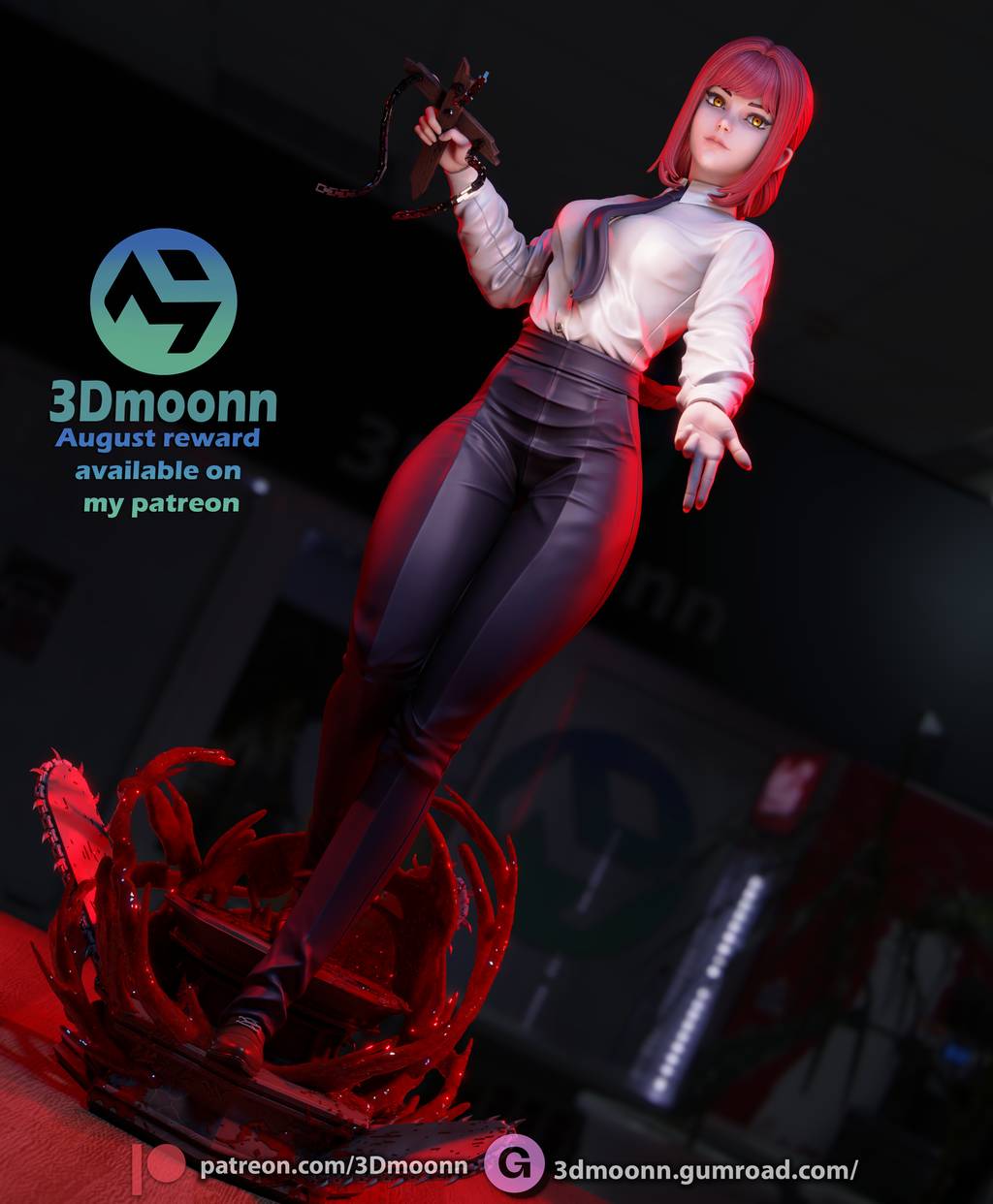 P站图纸印象馆 3Dmoonn 电锯人 玛奇玛 3Dmoonn 电锯人 玛奇玛