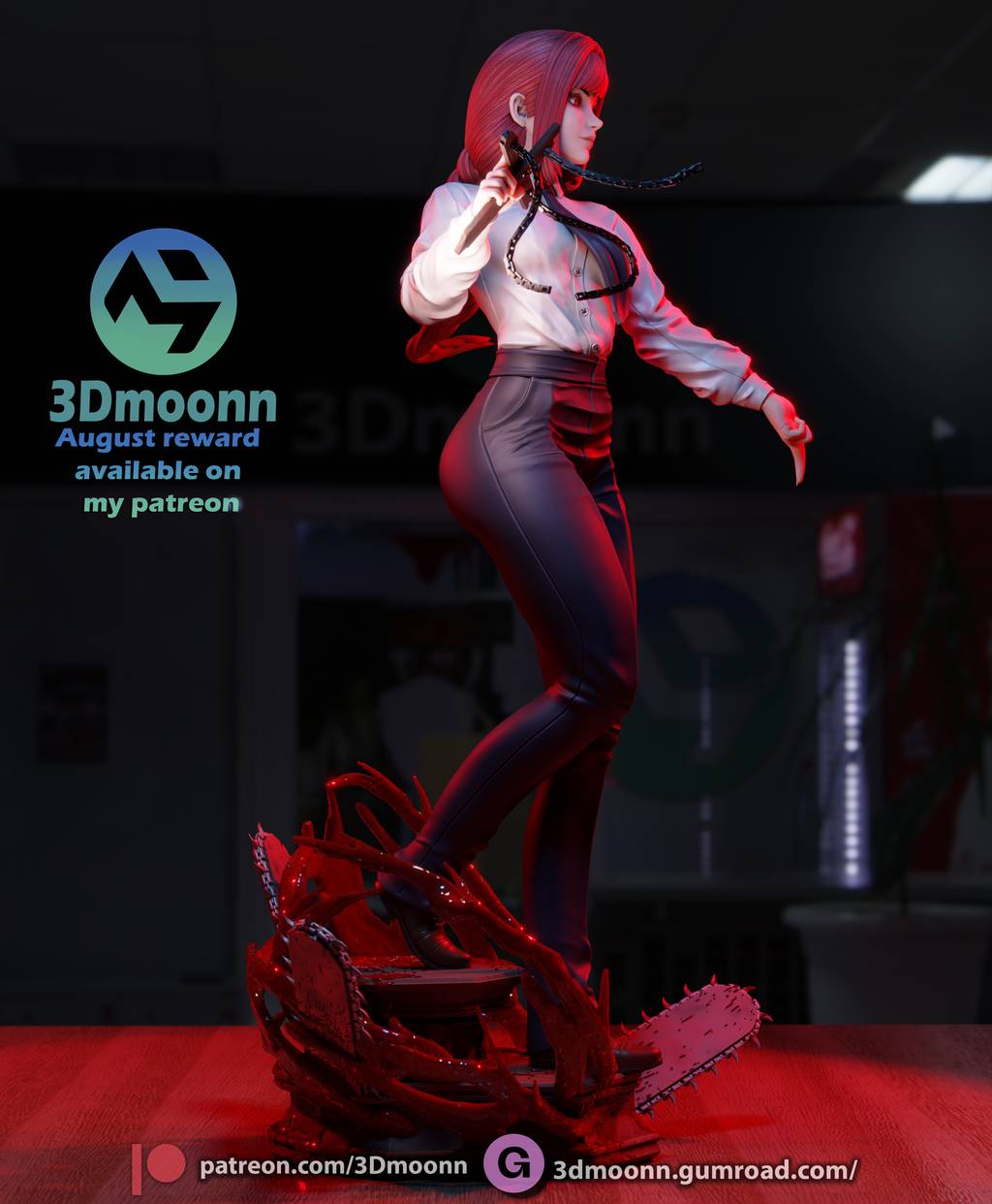 P站图纸印象馆 3Dmoonn 电锯人 玛奇玛 3Dmoonn 电锯人 玛奇玛