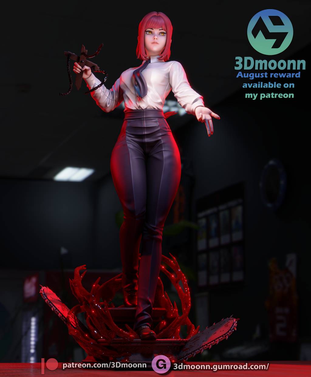 P站图纸印象馆 3Dmoonn 电锯人 玛奇玛 3Dmoonn 电锯人 玛奇玛