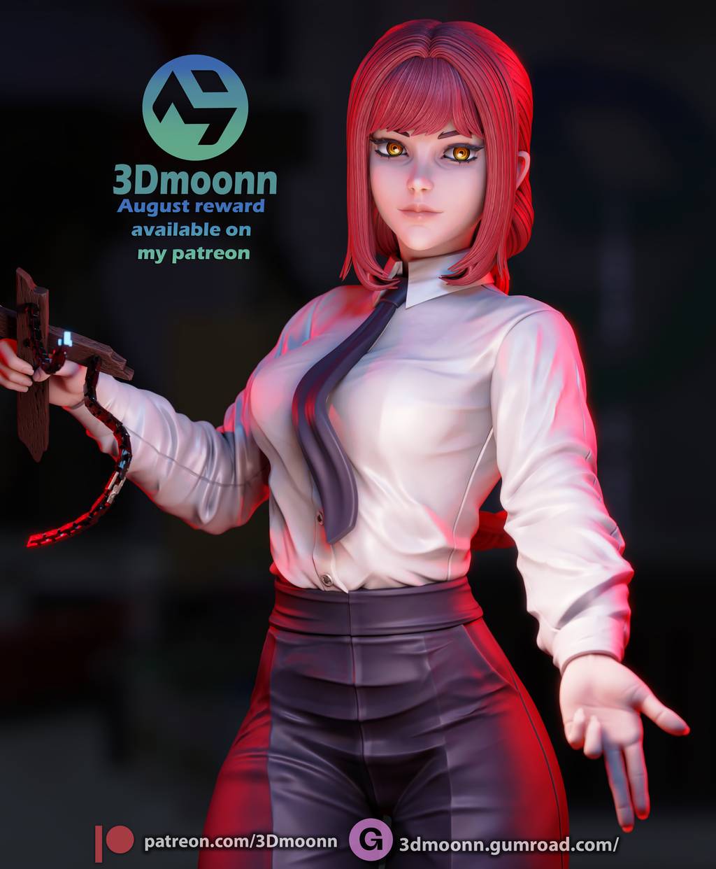 P站图纸印象馆 3Dmoonn 电锯人 玛奇玛 3Dmoonn 电锯人 玛奇玛