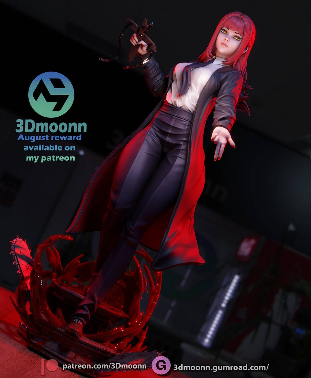 P站图纸印象馆 3Dmoonn 电锯人 玛奇玛 3Dmoonn 电锯人 玛奇玛