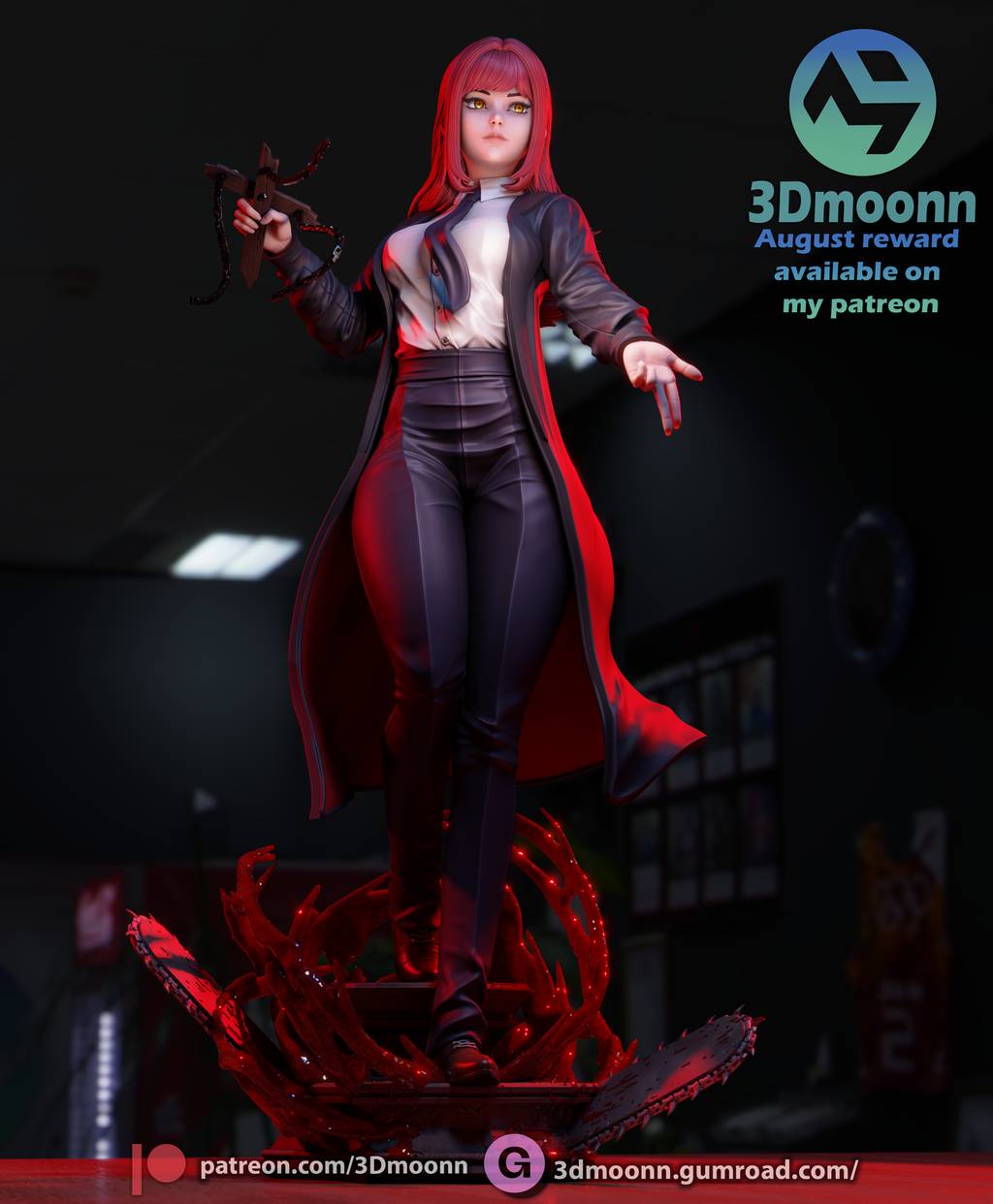 P站图纸印象馆 3Dmoonn 电锯人 玛奇玛 3Dmoonn 电锯人 玛奇玛