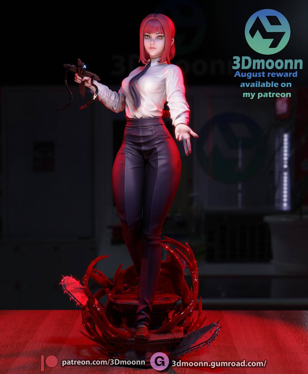 P站图纸印象馆 3Dmoonn 电锯人 玛奇玛 3Dmoonn 电锯人 玛奇玛