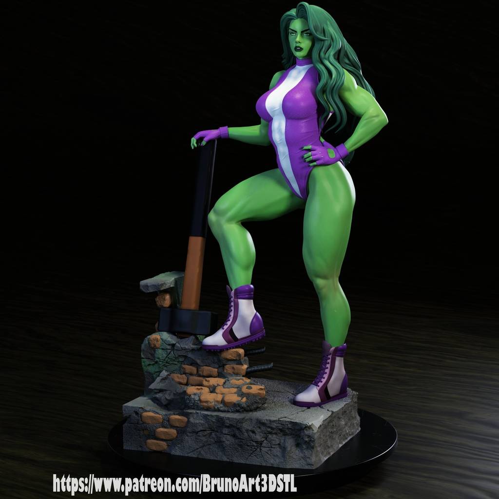 P站图纸印象馆 BrunoArt3D 漫威 女绿巨人 BrunoArt3D 漫威 女绿巨人