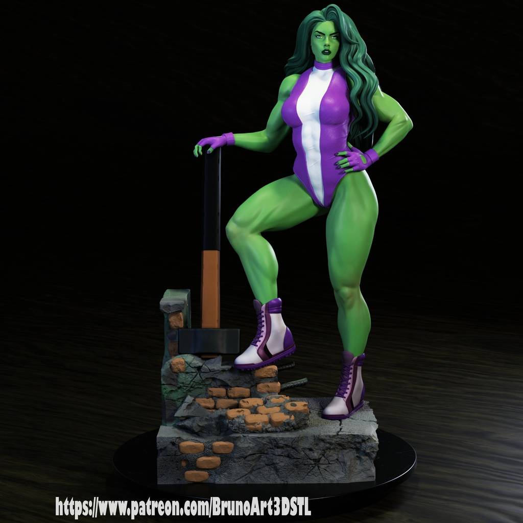 P站图纸印象馆 BrunoArt3D 漫威 女绿巨人 BrunoArt3D 漫威 女绿巨人