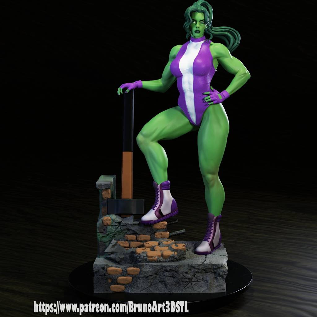 P站图纸印象馆 BrunoArt3D 漫威 女绿巨人 BrunoArt3D 漫威 女绿巨人