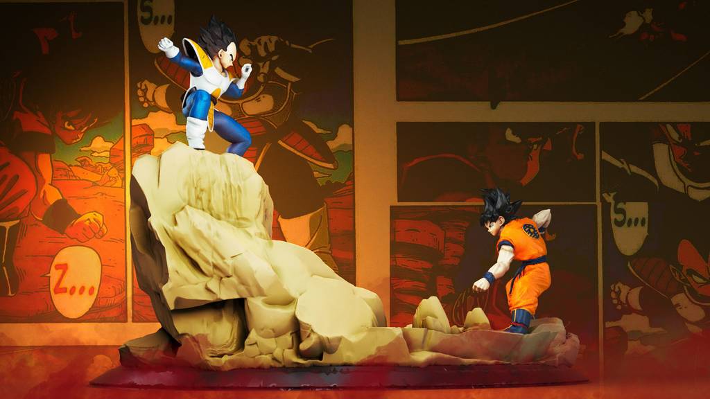 P站图纸印象馆 龙珠 悟空对战贝吉塔 龙珠 悟空对战贝吉塔