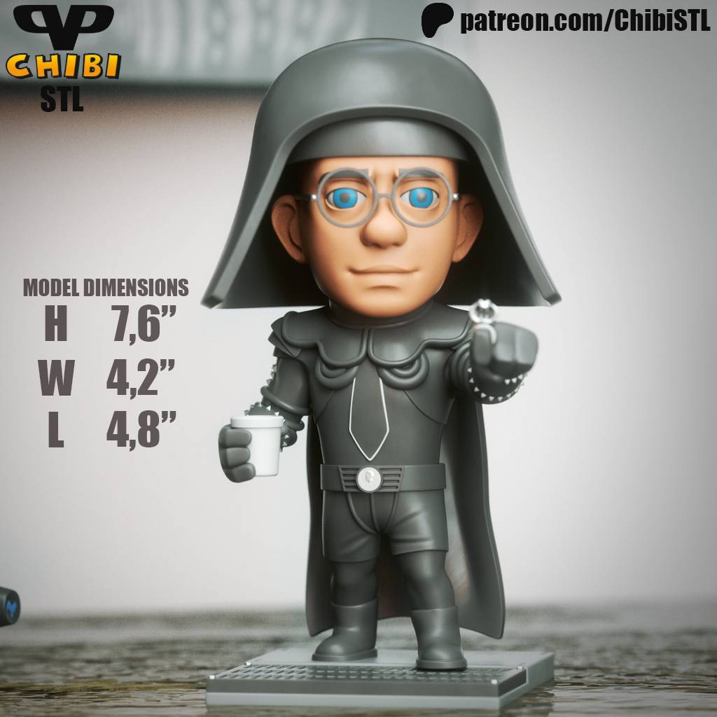 P站图纸印象馆 Chibi STL 星球大战 黑武士 Chibi STL 星球大战 黑武士