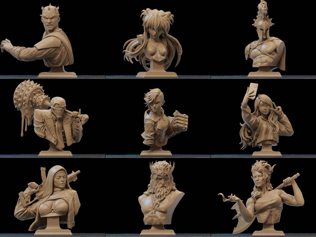 P站图纸印象馆 CA3D 24年8月半身像合集 CA3D 24年8月半身像合集