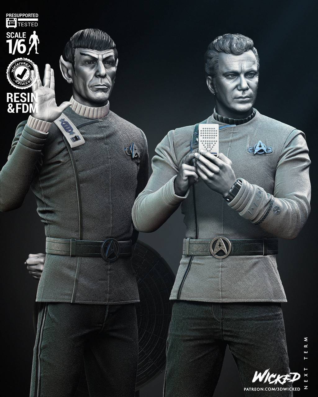 P站图纸印象馆 3DWicked 星际迷航 柯克和斯波克 3DWicked 星际迷航 柯克和斯波克