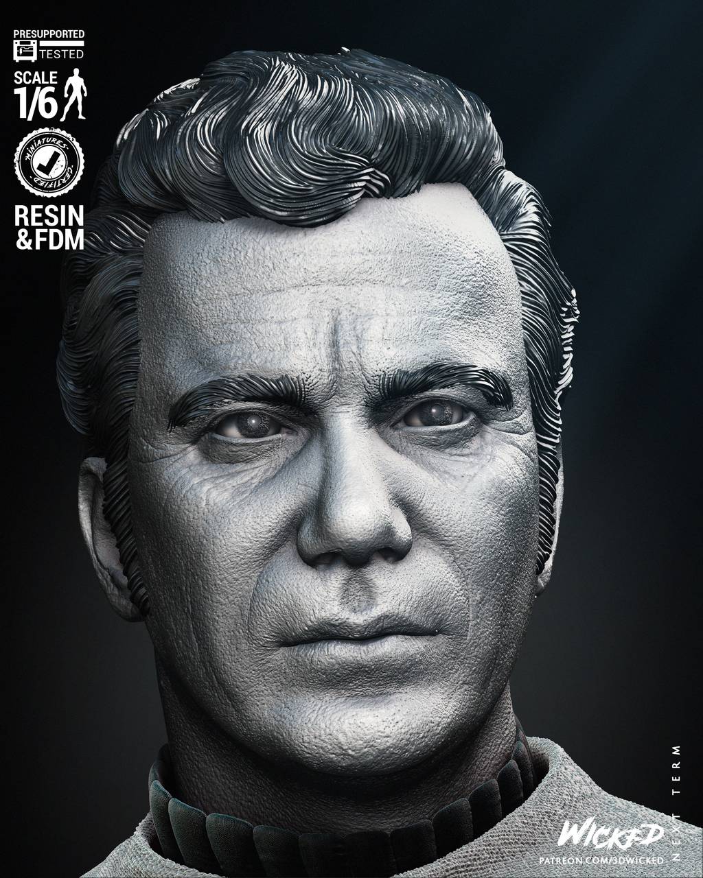 P站图纸印象馆 3DWicked 星际迷航 柯克舰长 3DWicked 星际迷航 柯克舰长