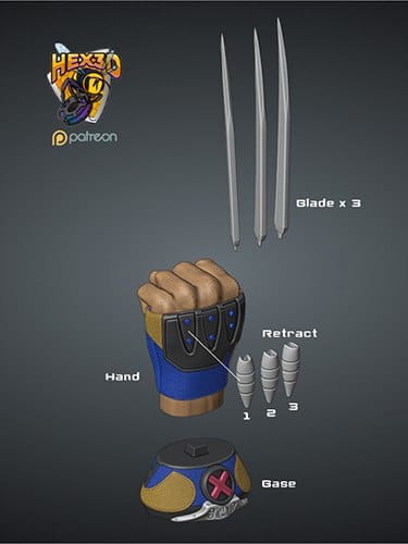 P站图纸印象馆 漫威 金钢狼手部展示 漫威 金钢狼手部展示