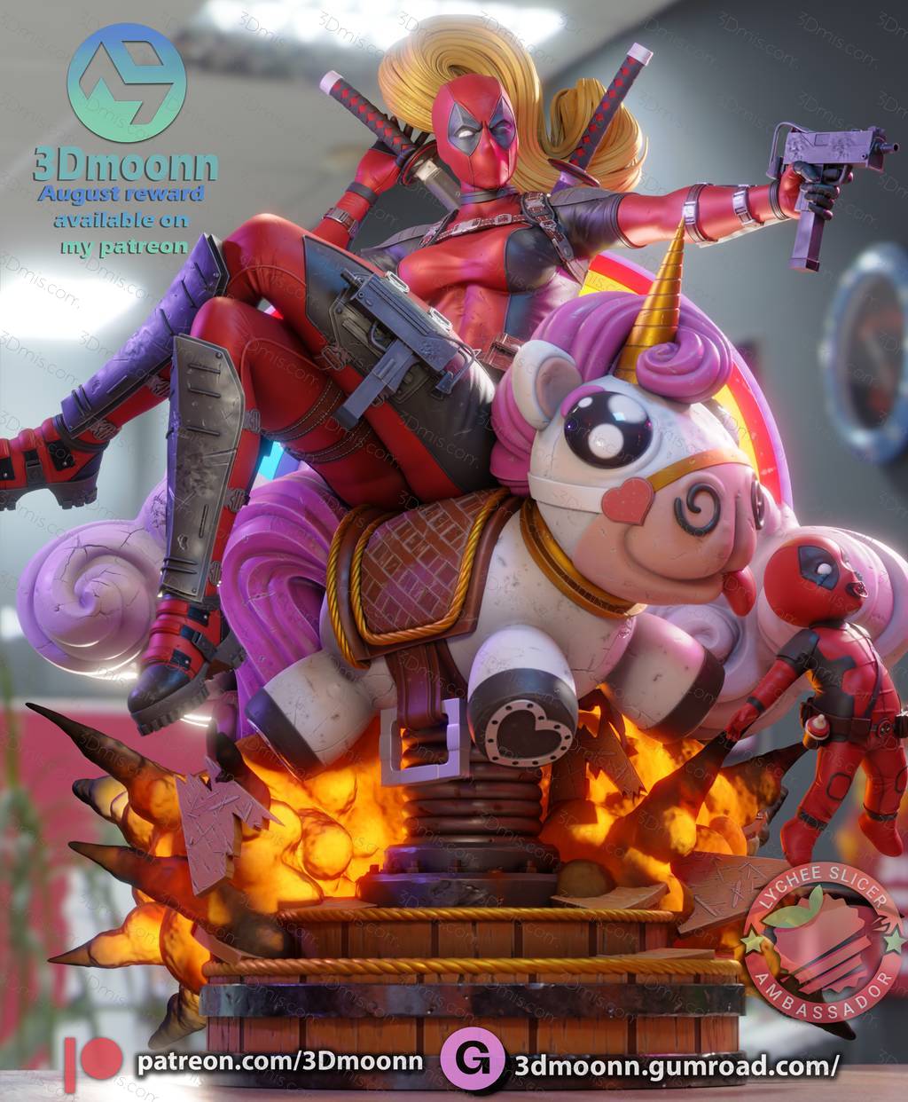 P站图纸印象馆 3Dmoonn 漫威 死侍女士 3Dmoonn 漫威 死侍女士